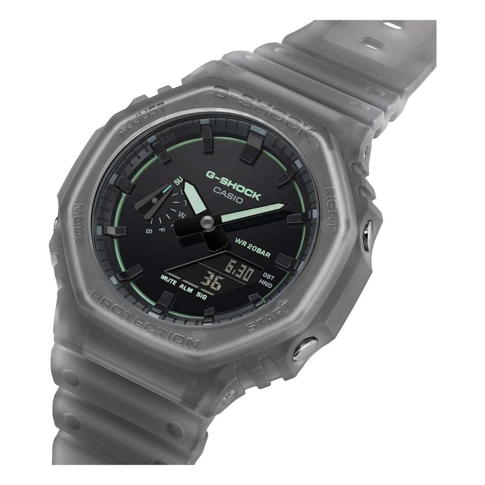 CASIO G-SHOCK Χρονογράφος Ρολόι Γκρι Καουτσούκ Λουράκι GA-2100K-1AER