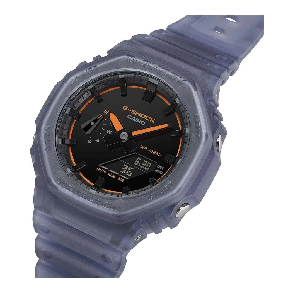 CASIO G-SHOCK Χρονογράφος Ρολόι Μπλε Καουτσούκ Λουράκι GA-2100K-2AER