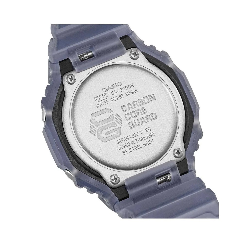 CASIO G-SHOCK Χρονογράφος Ρολόι Μπλε Καουτσούκ Λουράκι GA-2100K-2AER