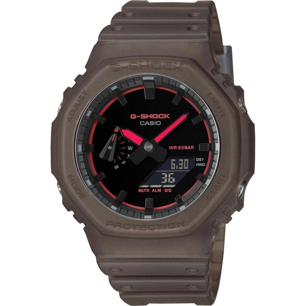 CASIO G-SHOCK Χρονογράφος Ρολόι Καφέ Καουτσούκ Λουράκι GA-2100K-5AER