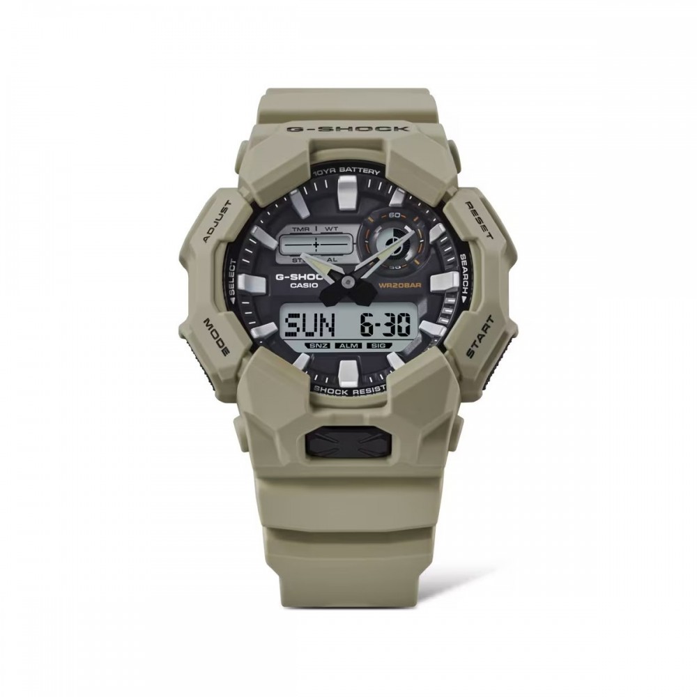 CASIO G-SHOCK Χρονογράφος Ρολόι Μπεζ Καουτσούκ Λουράκι GA-010-5AER