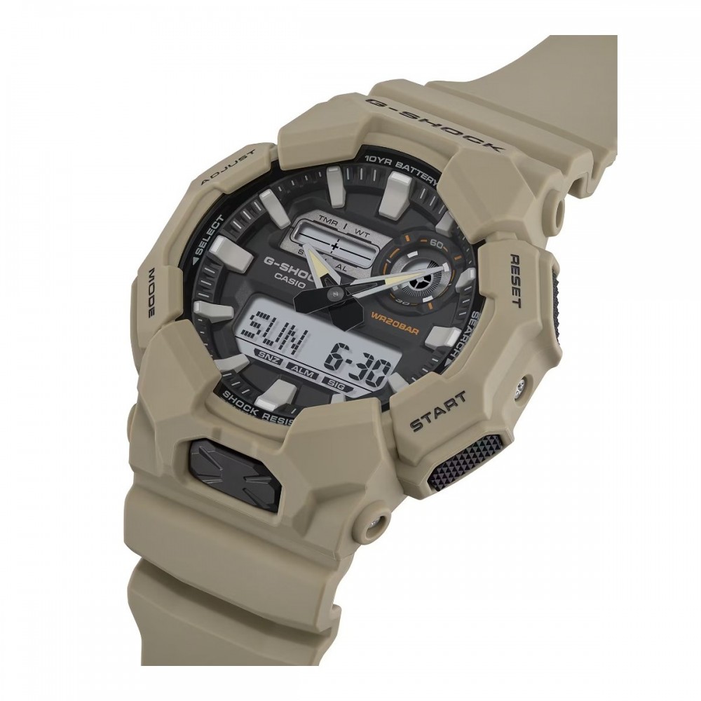 CASIO G-SHOCK Χρονογράφος Ρολόι Μπεζ Καουτσούκ Λουράκι GA-010-5AER