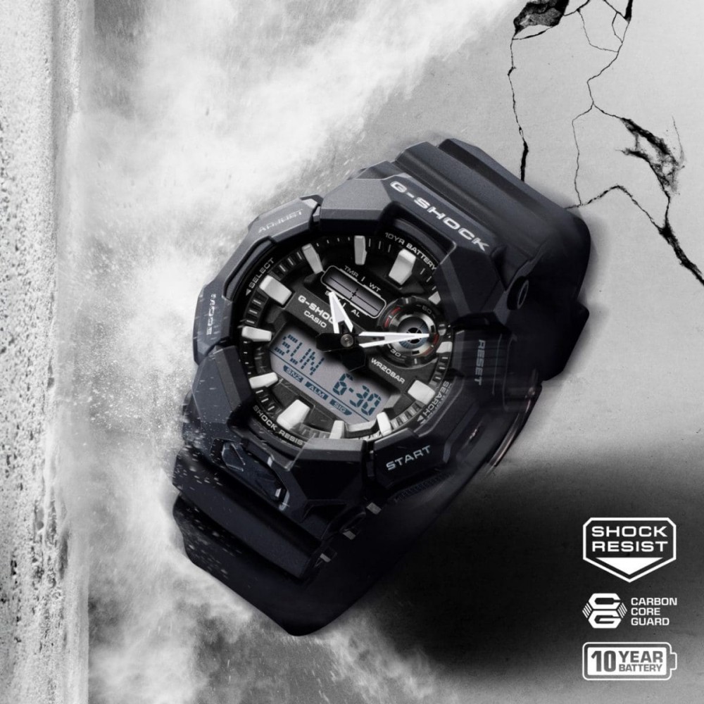 CASIO G-SHOCK Χρονογράφος Ρολόι Μαύρο Καουτσούκ Λουράκι GA-010-1AER