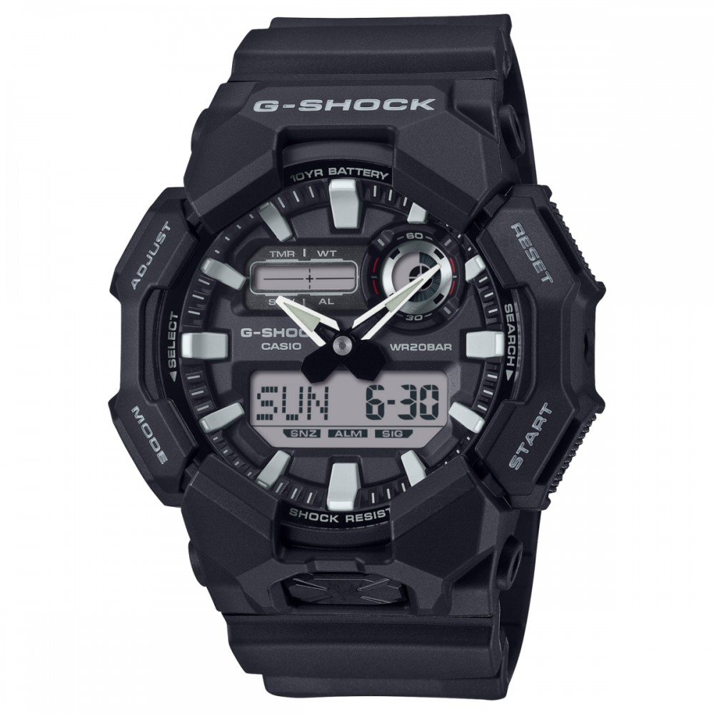 CASIO G-SHOCK Χρονογράφος Ρολόι Μαύρο Καουτσούκ Λουράκι GA-010-1AER