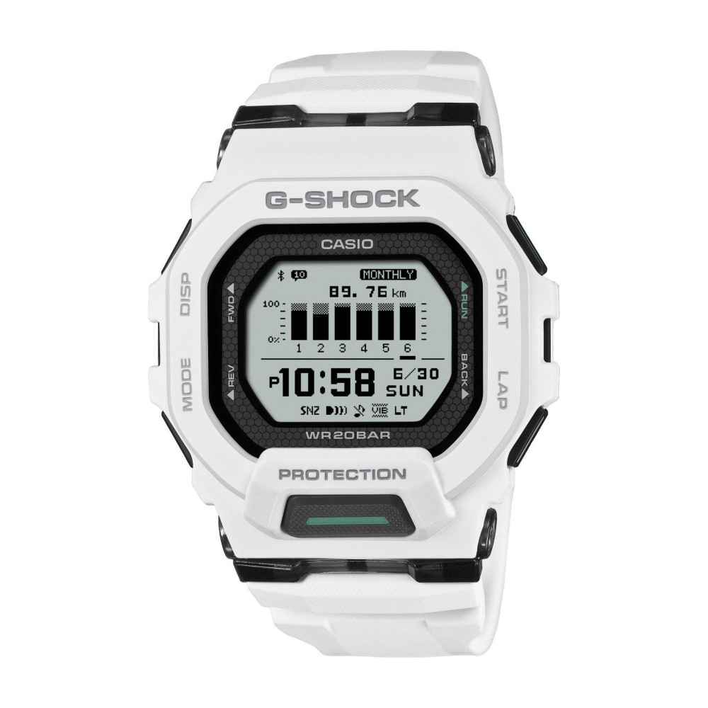 CASIO G-SHOCK Χρονογράφος Smartwatch Ρολόι Λευκό Καουτσούκ Λουράκι GBD-200-7ER