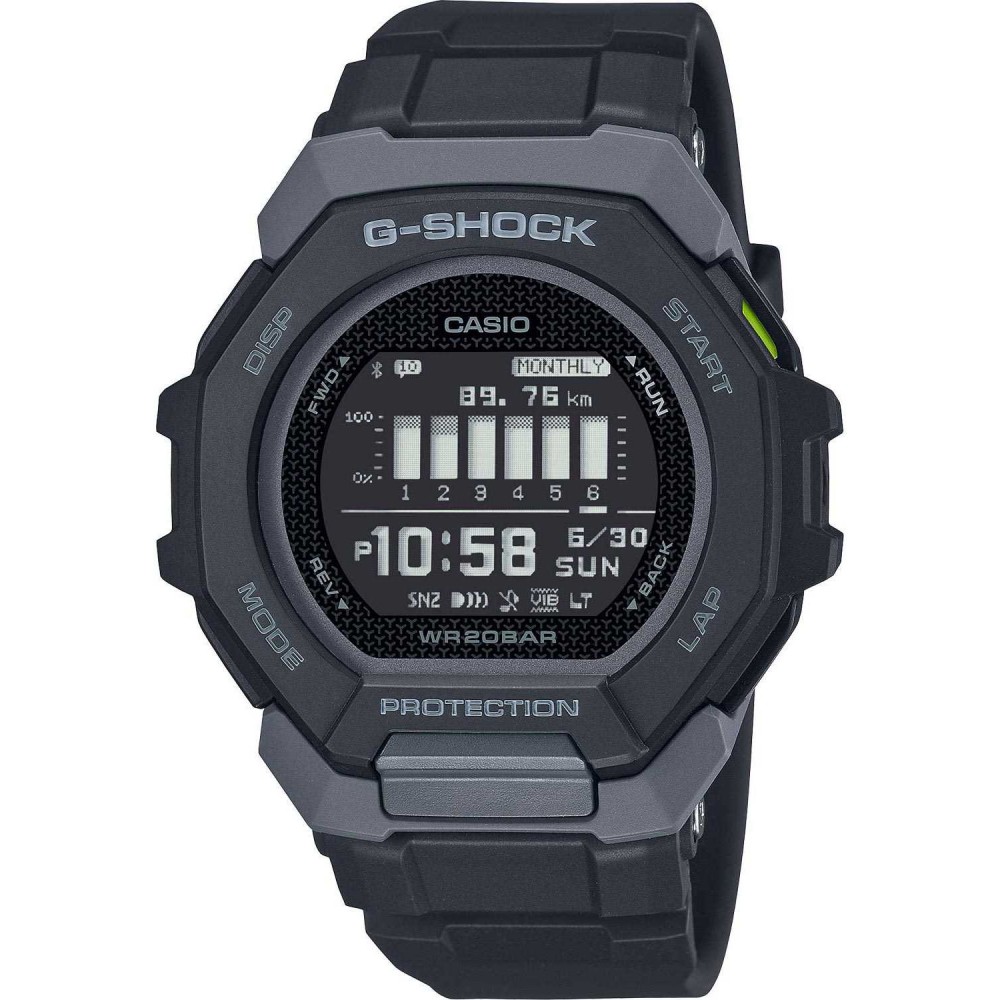 CASIO G-SHOCK Χρονογράφος Smartwatch Ρολόι Μαύρο  Λουράκι Βιολογικής προέλευσης GBD-300-1ER