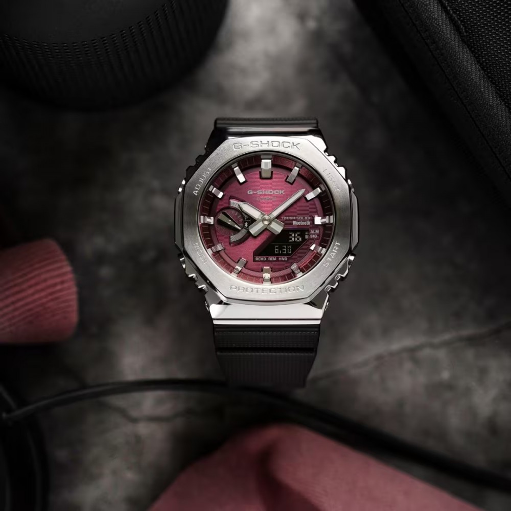 CASIO G-SHOCK Solar Bluetooth Χρονογράφος Ρολόι Μαύρο Λουράκι Βιολογικής προέλευσης GBM-2100A-4BER