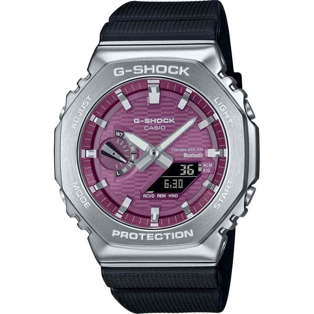 CASIO G-SHOCK Solar Bluetooth Χρονογράφος Ρολόι Μαύρο Λουράκι Βιολογικής προέλευσης GBM-2100A-4BER