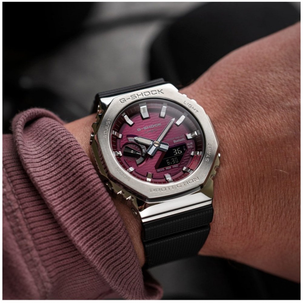 CASIO G-SHOCK Solar Bluetooth Χρονογράφος Ρολόι Μαύρο Λουράκι Βιολογικής προέλευσης GBM-2100A-4BER