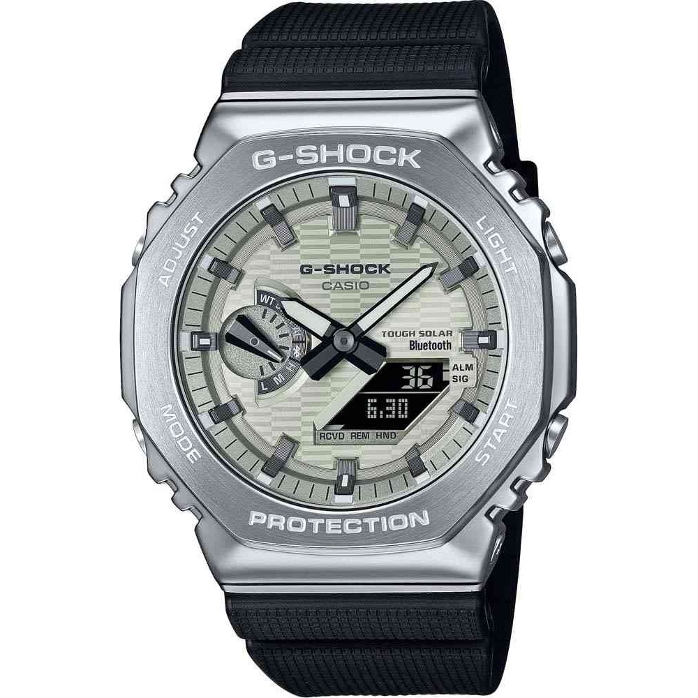 CASIO G-SHOCK Solar Bluetooth Χρονογράφος Ρολόι Μαύρο Λουράκι Βιολογικής προέλευσης GBM-2100A-8BER