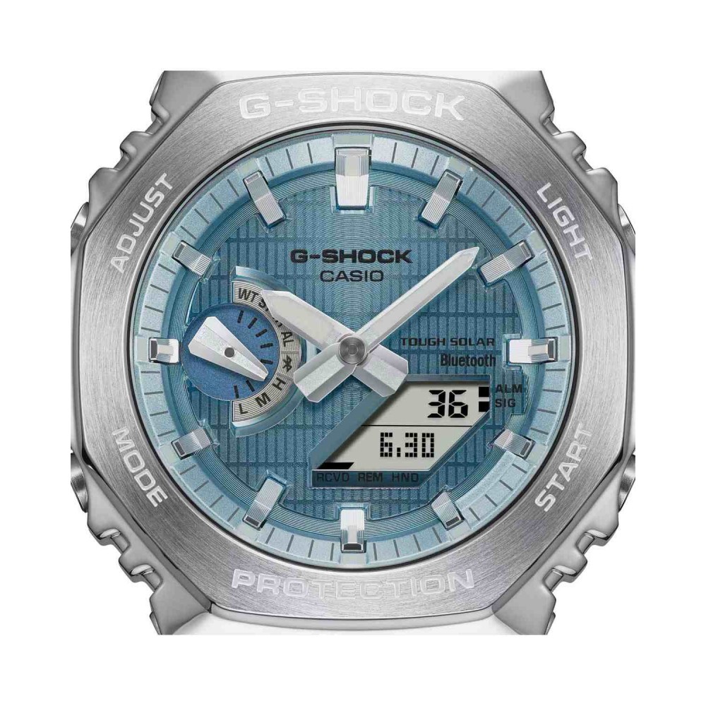 CASIO G-SHOCK Solar Χρονογράφος Ρολόι Μαύρο Λουράκι Βιολογικής προέλευσης GBM-2100A-1A2ER