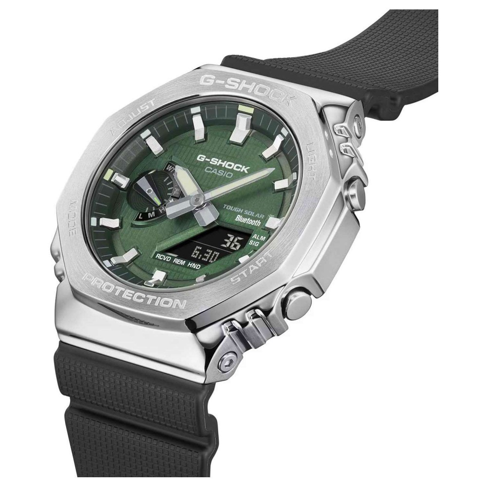 CASIO G-SHOCK Solar Χρονογράφος Ρολόι Μαύρο Λουράκι Βιολογικής προέλευσης GBM-2100A-1A3ER