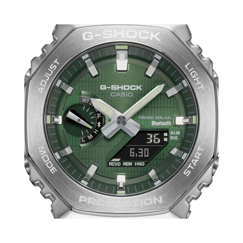 CASIO G-SHOCK Solar Χρονογράφος Ρολόι Μαύρο Λουράκι Βιολογικής προέλευσης GBM-2100A-1A3ER