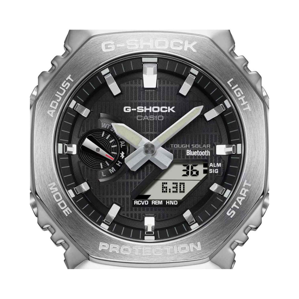 CASIO G-SHOCK Solar Χρονογράφος Ρολόι Μαύρο Λουράκι Βιολογικής προέλευσης GBM-2100-1AER