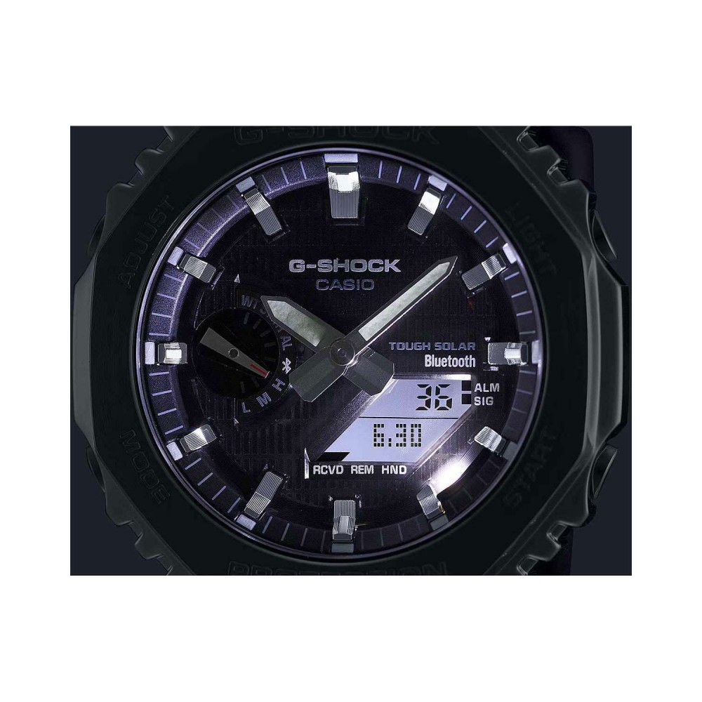 CASIO G-SHOCK Solar Χρονογράφος Ρολόι Μαύρο Λουράκι Βιολογικής προέλευσης GBM-2100-1AER