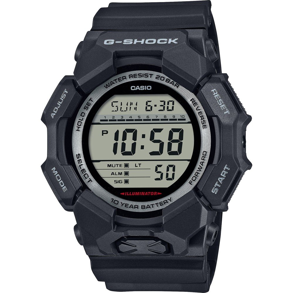 CASIO G-SHOCK Digital Ρολόι Μαύρο Καουτσούκ Λουράκι GD-010-1ER