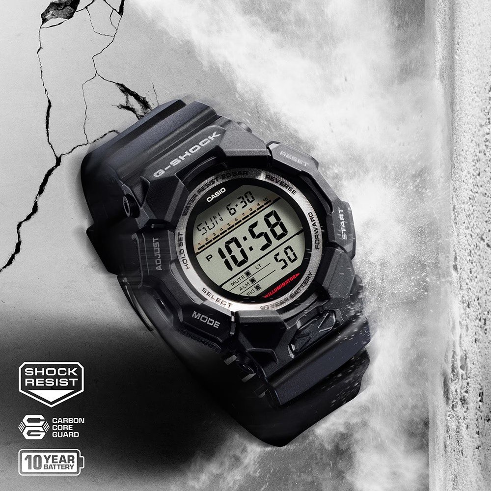 CASIO G-SHOCK Digital Ρολόι Μαύρο Καουτσούκ Λουράκι GD-010-1ER