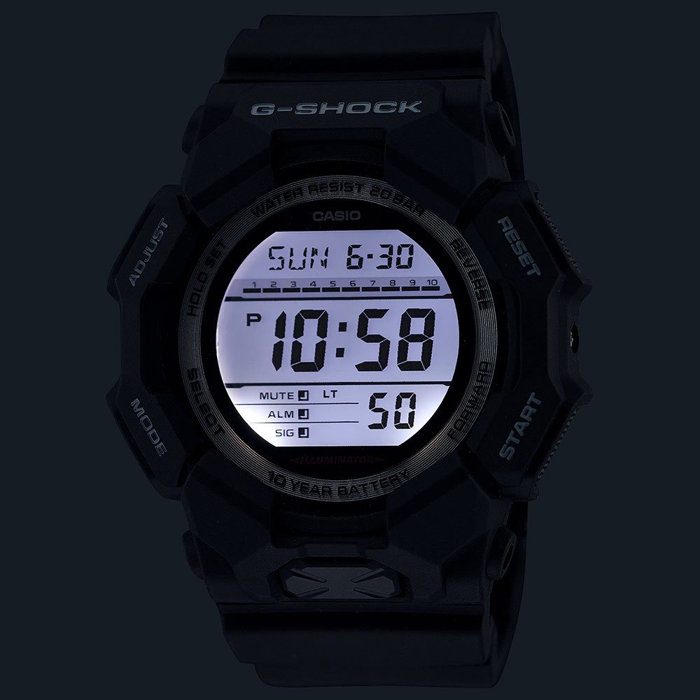 CASIO G-SHOCK Digital Ρολόι Μαύρο Καουτσούκ Λουράκι GD-010-1ER