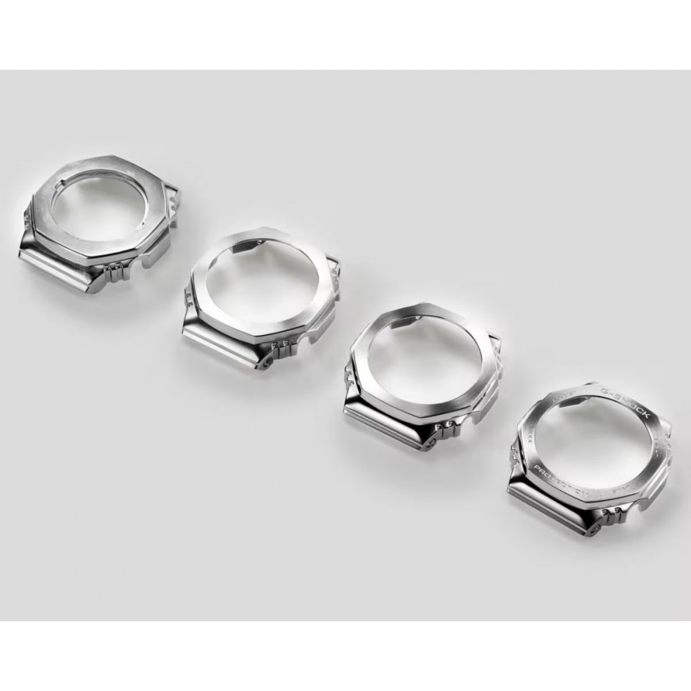 CASIO G-SHOCK Dual Time Χρονογράφος Ρολόι Ασημί Ανοξείδωτο Ατσάλι μπρασελέ GM-2110D-8AER