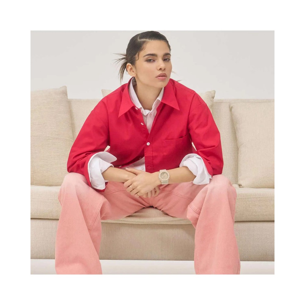 CASIO G-SHOCK Χρονογράφος Ρολόι Μπεζ Λουράκι Βιολογικής προέλευσης GMA-P2100M-4AER