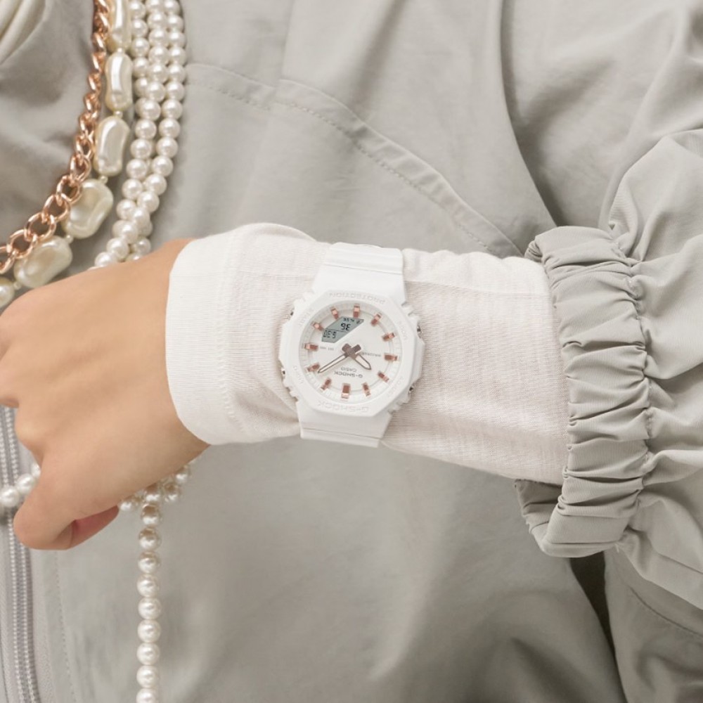 CASIO G-SHOCK Χρονογράφος Ρολόι Λευκό Λουράκι Βιολογικής προέλευσης GMA-P2100M-7AER