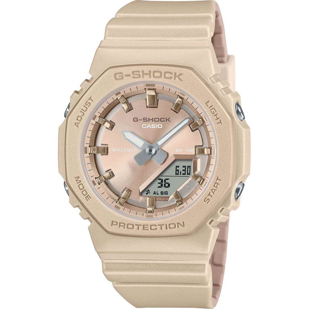 CASIO G-SHOCK Χρονογράφος Ρολόι Μπεζ Λουράκι Βιολογικής προέλευσης GMA-P2100ST-9AER