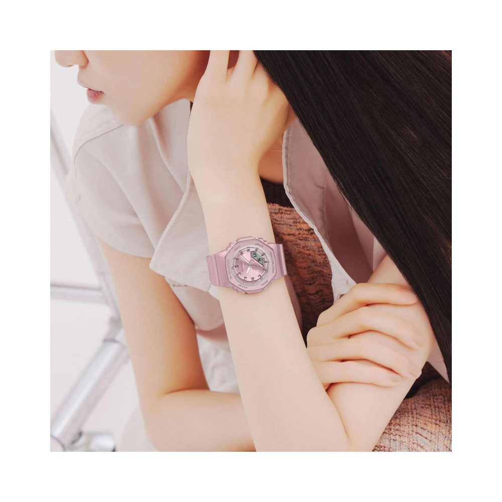 CASIO G-SHOCK Χρονογράφος Ρολόι Ροζ Λουράκι Βιολογικής προέλευσης GMA-P2100ST-4AER
