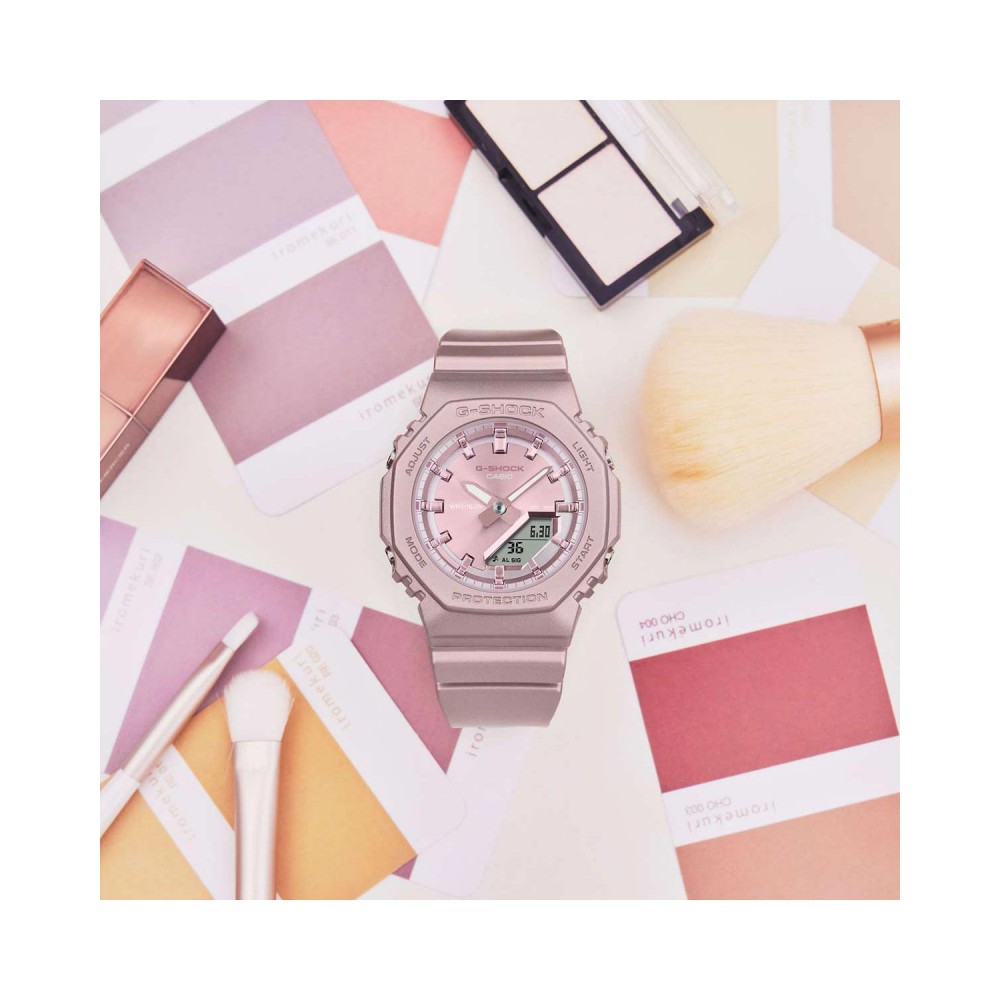 CASIO G-SHOCK Χρονογράφος Ρολόι Ροζ Λουράκι Βιολογικής προέλευσης GMA-P2100ST-4AER