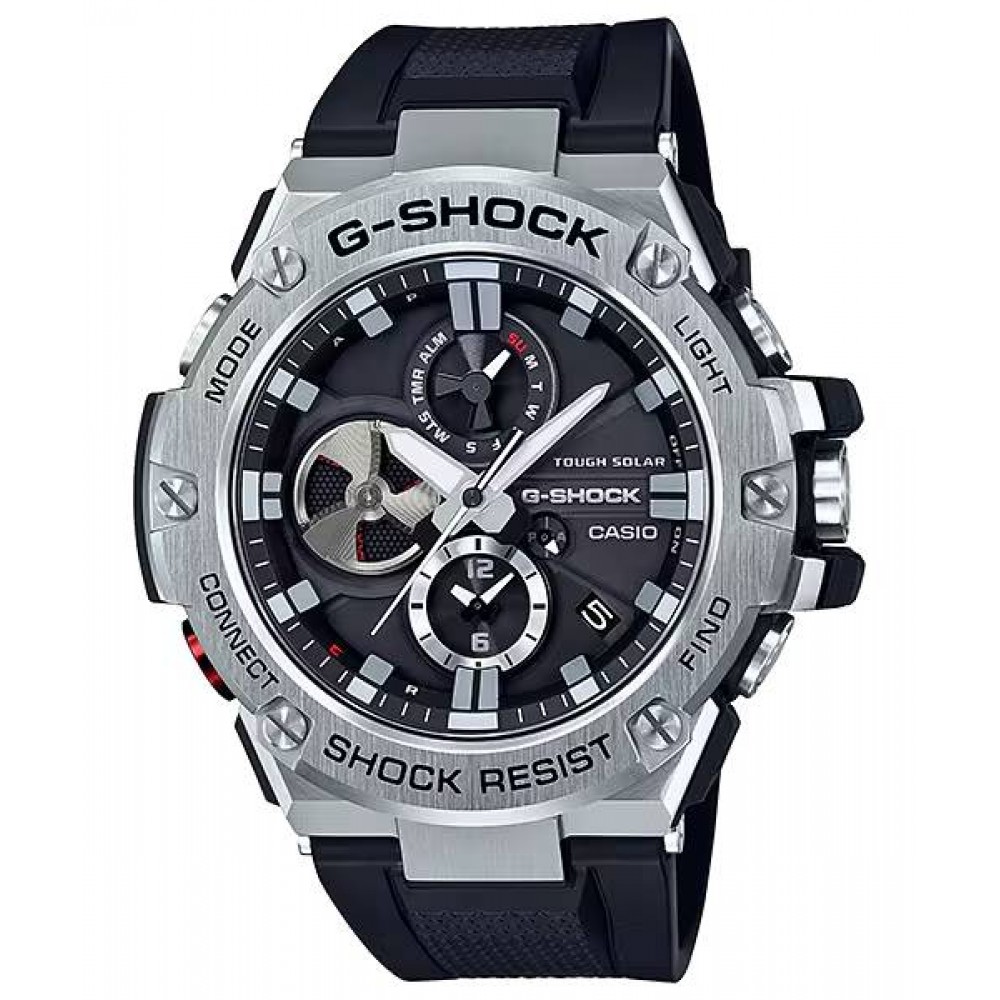 CASIO G-SHOCK Smartwatch Tough Solar Χρονογράφος Ρολόι Μαύρο Καουτσούκ λουράκι GST-B100-1AER
