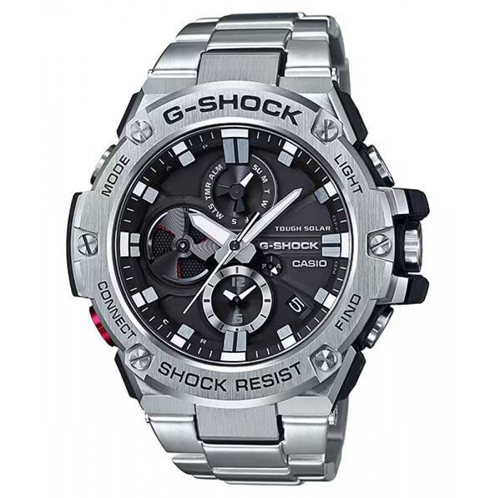 CASIO G-SHOCK Smartwatch Tough Solar Χρονογράφος Ρολόι Ασημί Ανοξείδωτο ατσάλι μπρασελέ GST-B1000D-1AER CASIO G-SHOCK Smartwatch Tough Solar Χρονογράφος Ρολόι Ασημί Ανοξείδωτο ατσάλι μπρασελέ GST-B1000D-1AER