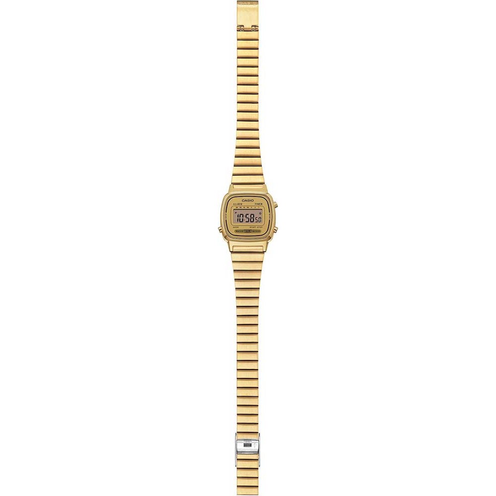 CASIO Vintage Ρολόι Unisex Επίχρυσωμένο Ανοξείδωτο Ατσάλι μπρασελέ LA-670WEGA-9EF