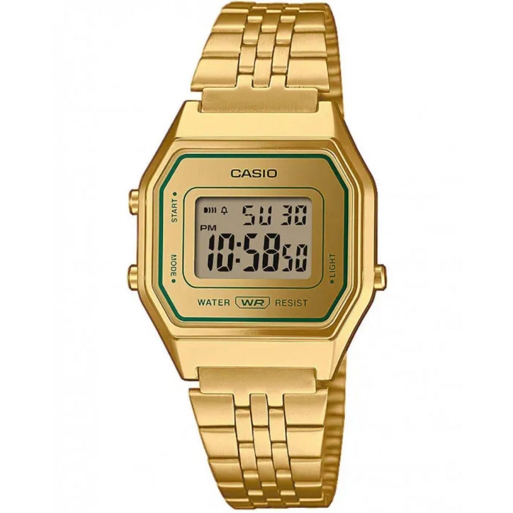 CASIO Vintage Ρολόι Γυναικείο Επιχρυσωμένο Ανοξείδωτο Ατσάλι μπρασελέ LA-680WEGV-9AEF