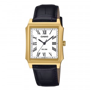 CASIO Stadard Ρολόι Μαύρο Δερμάτινο Λουράκι MTP-B190GL-7BVEF