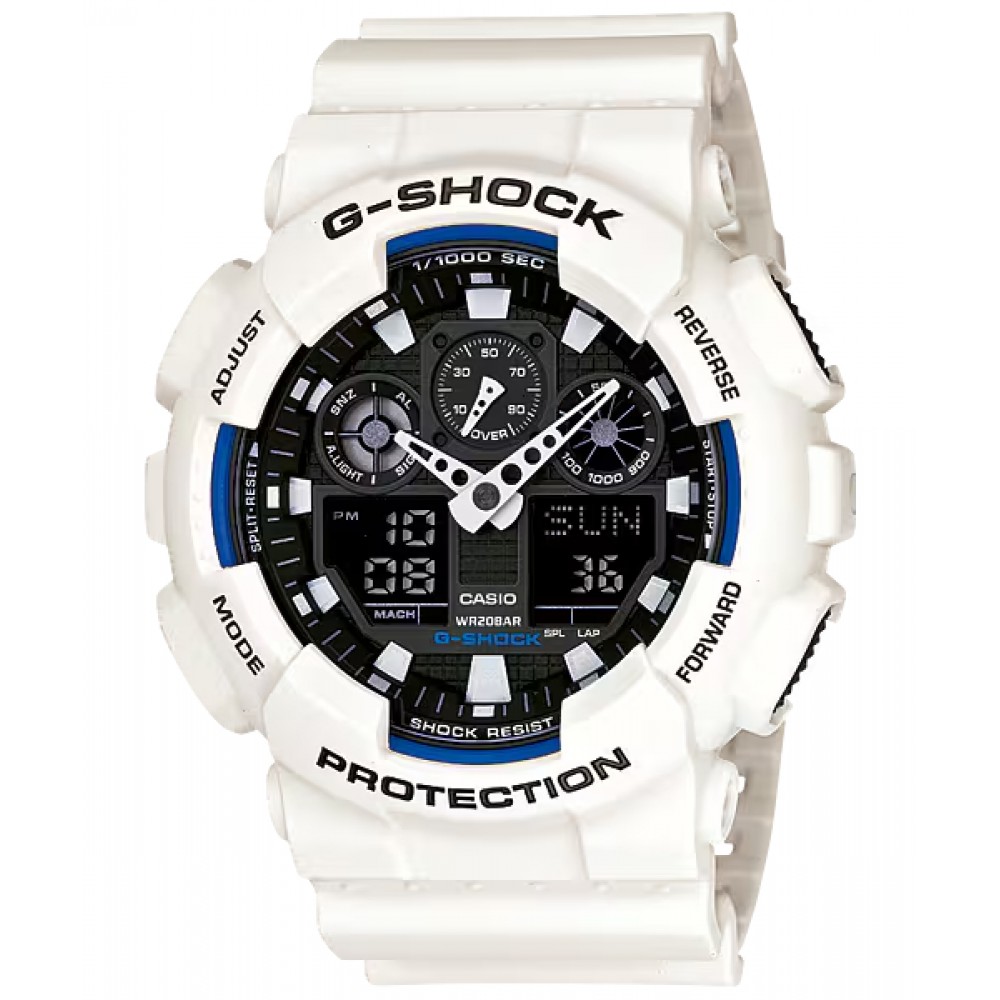 CASIO g-shock ρολόι λευκό καουτσούκ λουράκι GA-100B-7AER CASIO g-shock ρολόι λευκό καουτσούκ λουράκι GA-100B-7AER