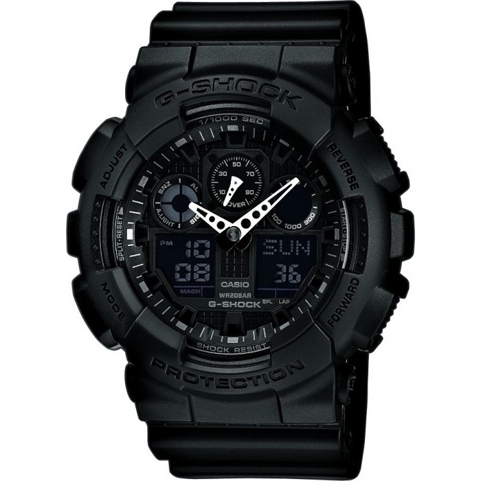 CASIO g-shock ρολόι μαύρο καουτσούκ λουράκι GA-100-1A1ER