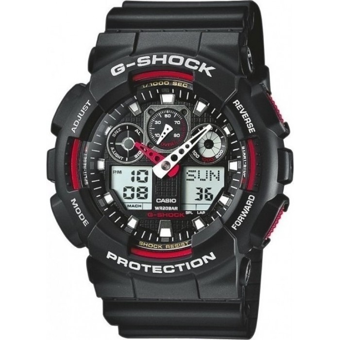 CASIO g-shock ρολόι μαύρο καουτσούκ λουράκι GA-100-1A4ER