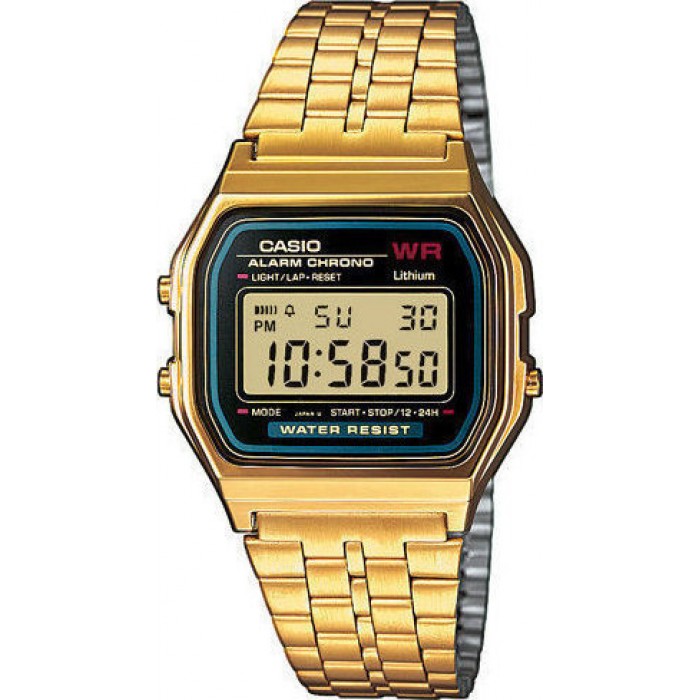 CASIO Vintage collection Επίχρυσο ανοξείδωτο ατσάλι  A-159WGEA-1EF
