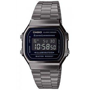 CASIO collection Chrono Grey stainless steel bracelet A-168WEGG-1BEF