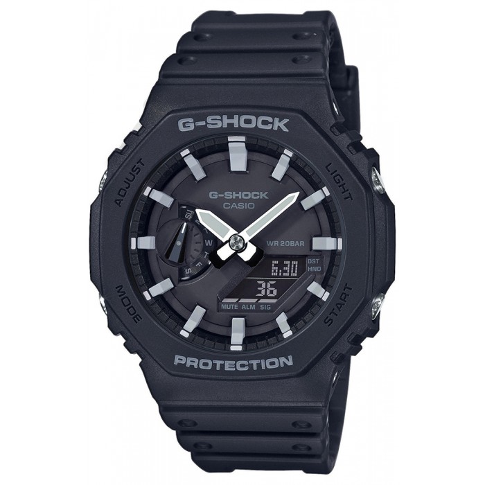CASIO G-Shock Carbon Ρολόι Μαύρο Καουτσούκ Λουράκι GA-2100-1AER
