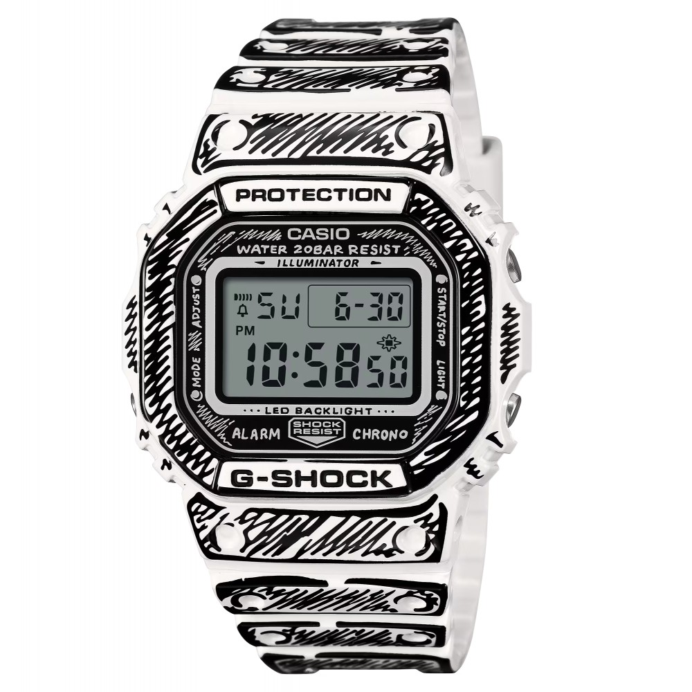 CASIO g-shock Joshua Vides ρολόι λευκό καουτσούκ λουράκι DW-5600JV-7