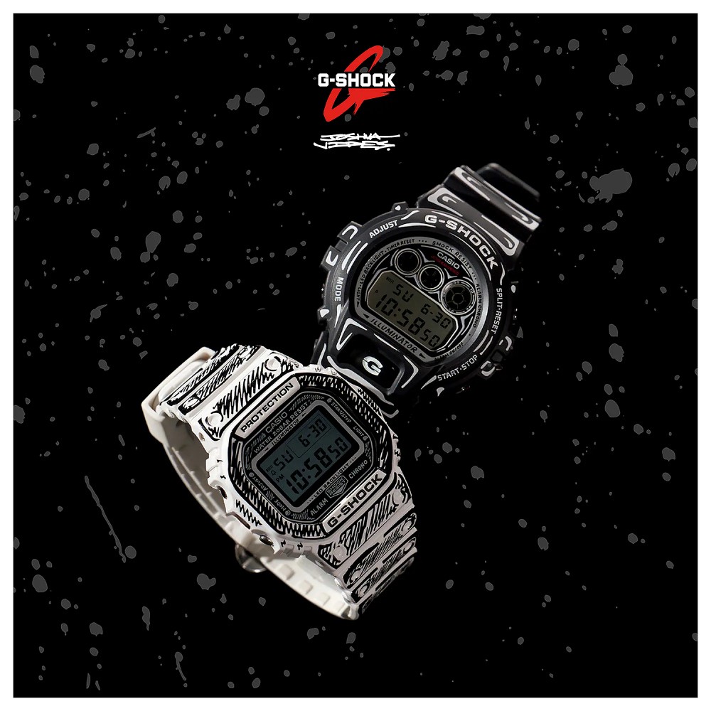 CASIO g-shock Joshua Vides ρολόι λευκό καουτσούκ λουράκι DW-5600JV-7