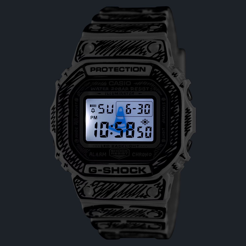 CASIO g-shock Joshua Vides ρολόι λευκό καουτσούκ λουράκι DW-5600JV-7