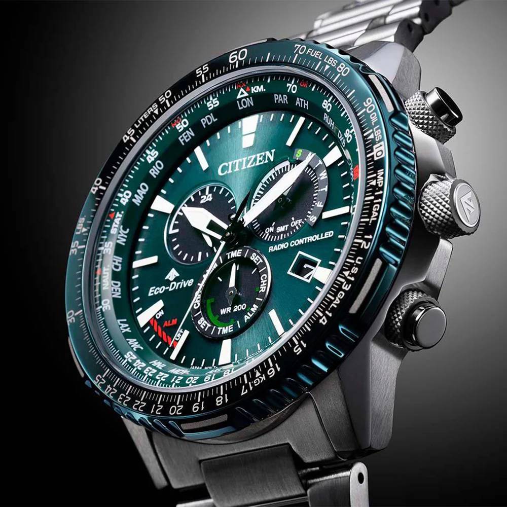 CITIZEN Promaster Sky Eco-Drive RadioControlled Ρολόι Χρονογράφος Ασημί Ανοξείδωτο Ατσάλι μπρασελέ CB5004-59W