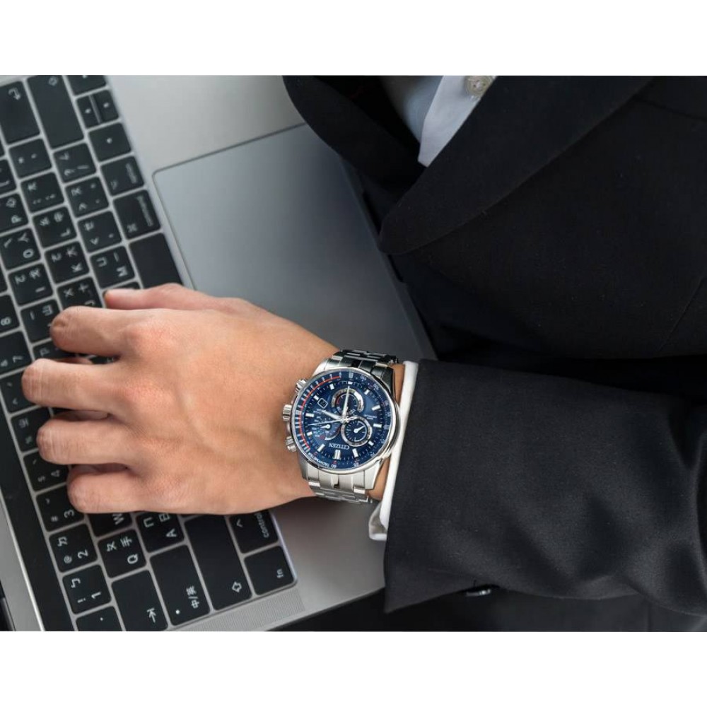 CITIZEN Eco-Drive Radio Controlled Ρολόι Χρονογράφος Ασημί Ανοξείδωτο Ατσάλι μπρασελέ CB5880-54L