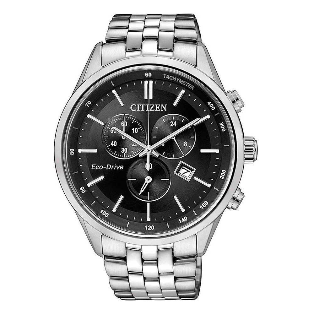 CITIZEN Χρονογράφος ECO DRIVE Ρολόι Ασημί Ανοξείδωτο Ατσάλι μπρασελέ AT2141-87E