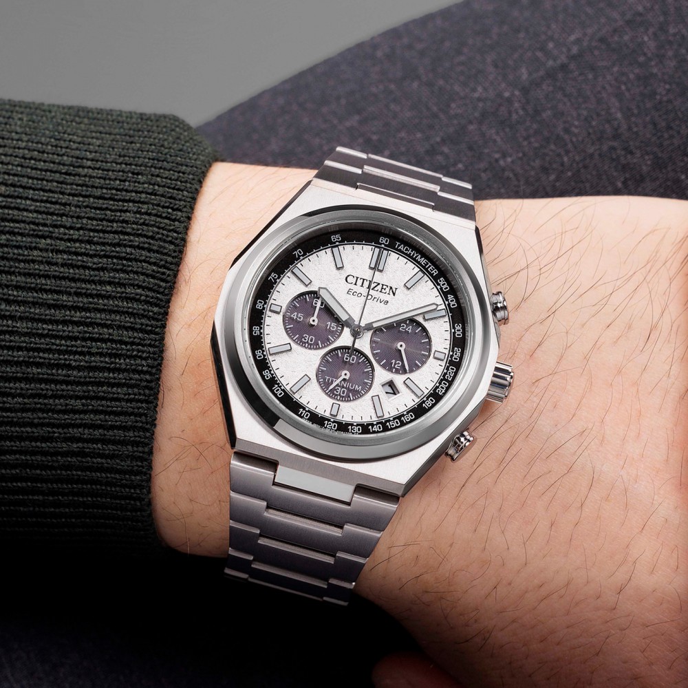 CITIZEN Eco-Drive Titanium Chronograph Ρολόι Ασημί Τιτάνιο CA4610-85A
