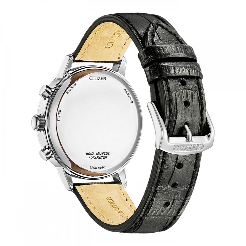 CITIZEN Ανδρικό Eco Drive Chronograph Ρολόι Μαύρο Δερμάτινο λουράκι CA7069-24X CITIZEN Ανδρικό Eco Drive Chronograph Ρολόι Μαύρο Δερμάτινο λουράκι CA7069-24X