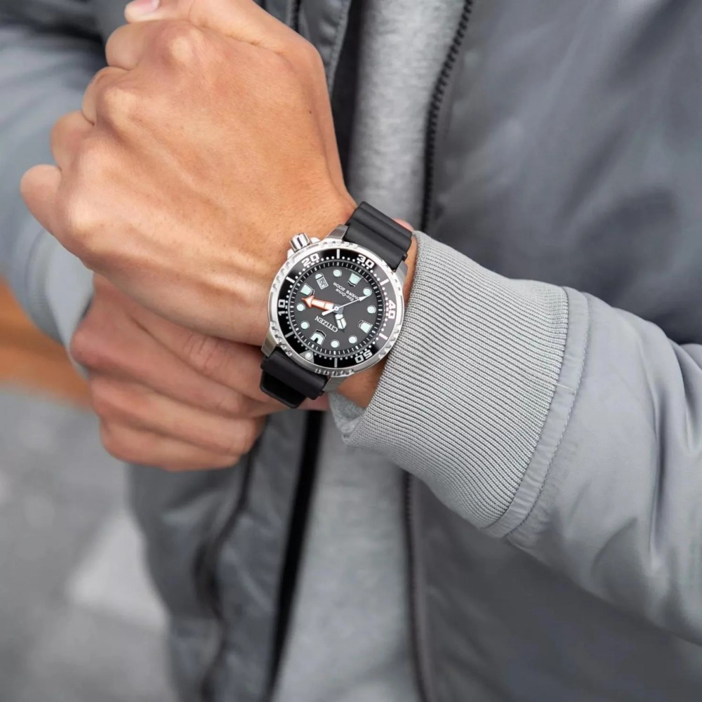 CITIZEN Promaster Divers Ρολόι Μαύρο Καουτσούκ λουράκι BN0150-10E
