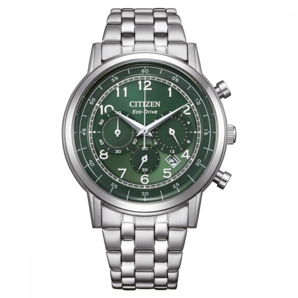 CITIZEN Χρονογράφος ECO DRIVE Ρολόι Ασημί Ανοξείδωτο Ατσάλι μπρασελέ CA4630-53X
