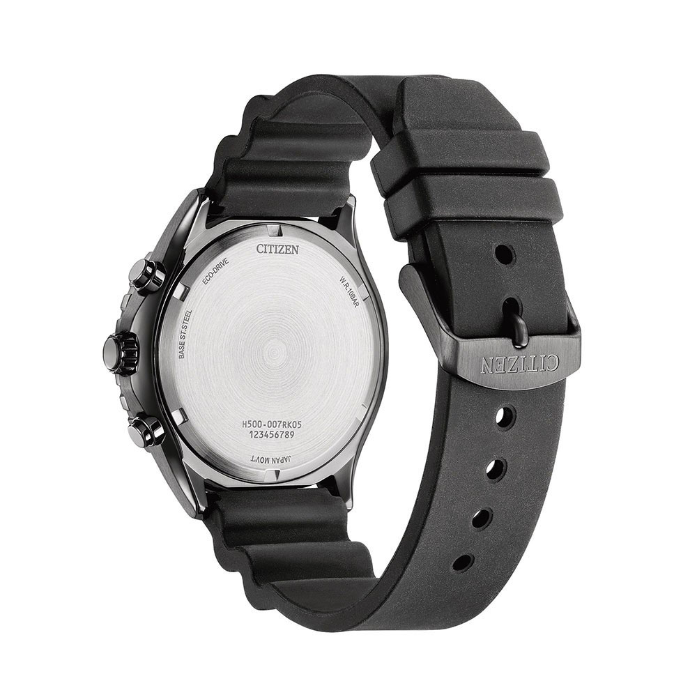 CITIZEN Ανδρικό Eco Drive  Sporty Aqua Chronograph Μαύρο Καουτσούκ λουράκι AT2567-18L